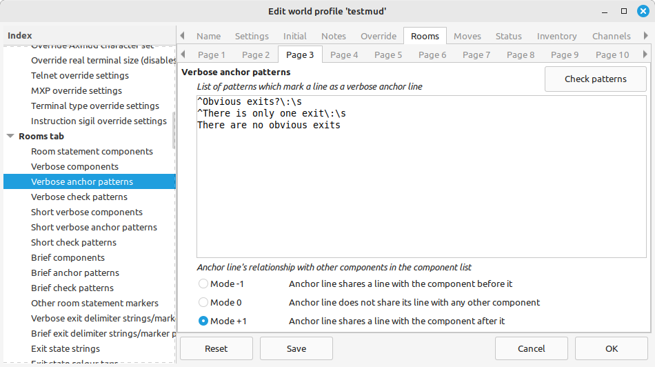 Verbose anchor patterns