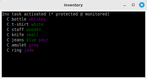The Inventory task window
